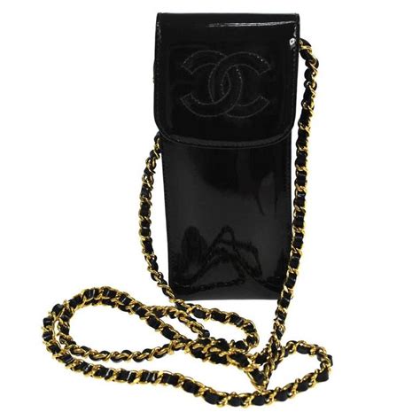 matte black chanel phone case|CHANEL Patent Cell Phone Case Black 21261 .